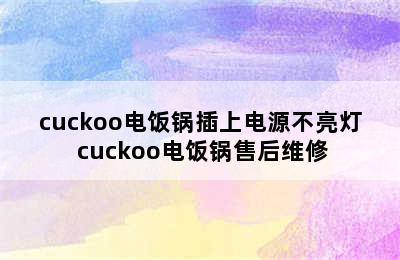 cuckoo电饭锅插上电源不亮灯 cuckoo电饭锅售后维修